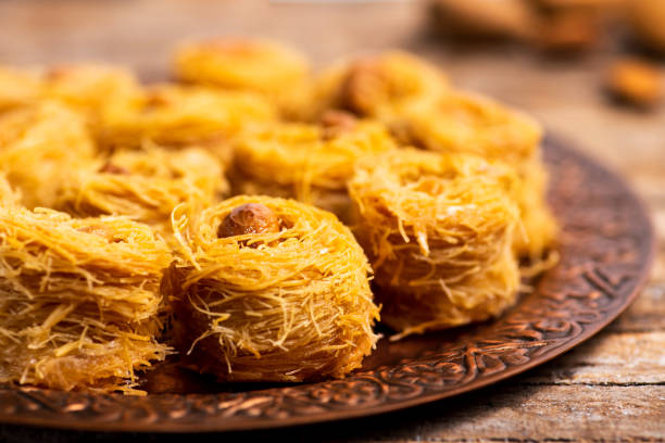 istock Arabic kadayif baklava dessert with cashew nut 1150477886