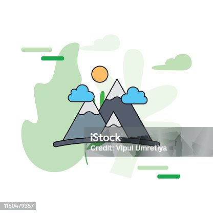 istock Hilly area icon. Element of Pakistan culture for mobile concept and web apps illustration. Thin line icon for website design and development, app development 1150479357