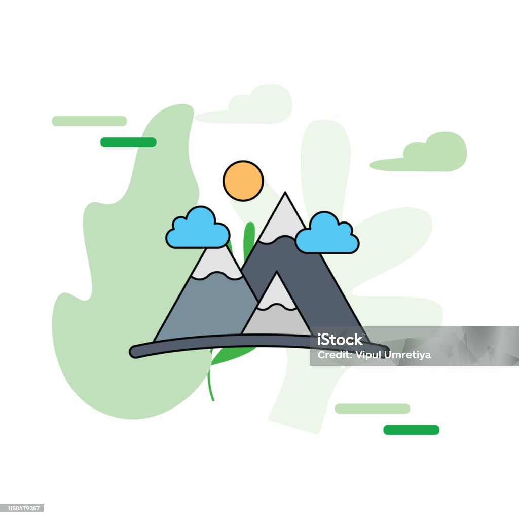 Hilly area icon. Element of Pakistan culture for mobile concept and web apps illustration. Thin line icon for website design and development, app development Mountain, Adult, Adventure, Agriculture Adventure stock vector