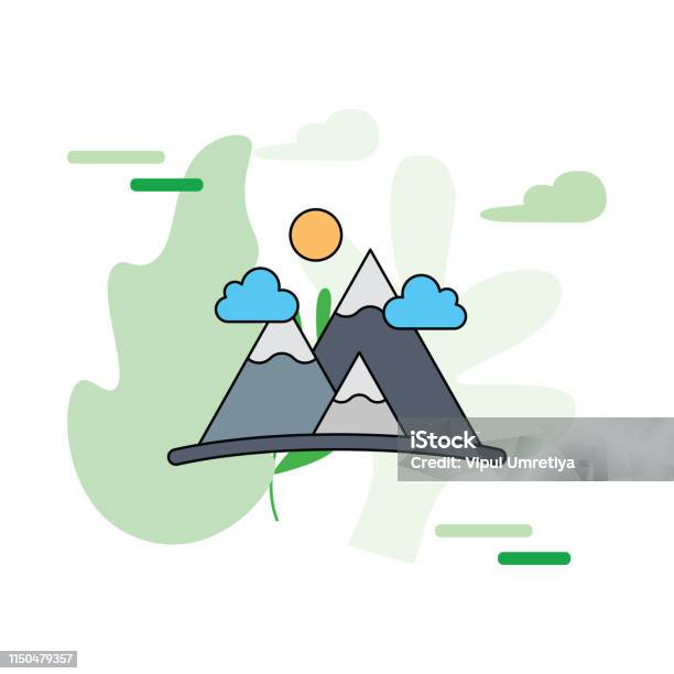 Hilly Area Icon Element Of Pakistan Culture For Mobile Concept And Web Apps Illustration Thin Line Icon For Website Design And Development App Development Stock Illustration - Download Image Now