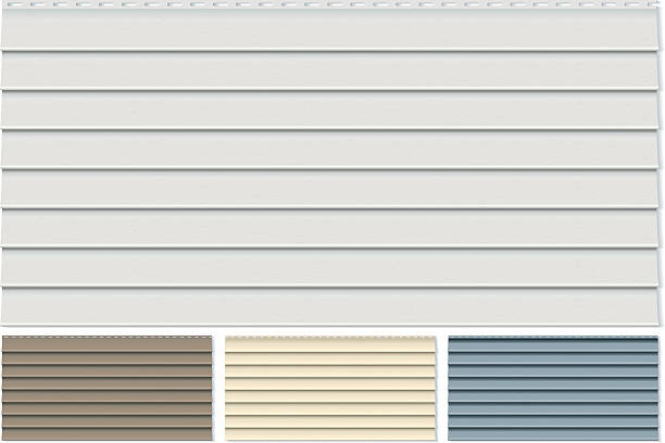 비닐계 벽널 물막이 판자 검체 세트 8주마디 네 가지 색상 - siding plastic clapboard architecture stock illustrations