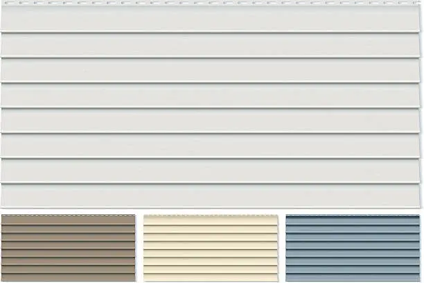 Vector illustration of Vinyl Siding Clapboard Sample Set Done in Four Different Colors