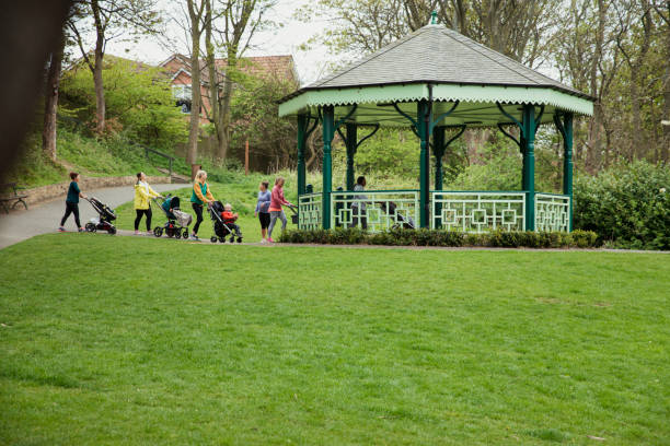 The old bandstand in Beckenham Recreation Ground in Beckenham, Kent (South East London). Thought to be the only one of its kind still in existence, the bandstand is Grade II listed but was falling into disrepair at the time this photograph was taken: it has since been restored to its Edwardian splendour. The bandstand was where David Bowie (who lived in Beckenham at the time and who started his career in the town) performed at a free festival which he compèred and helped to organise in 1969. It is locally known as the “Bowie Bandstand”.