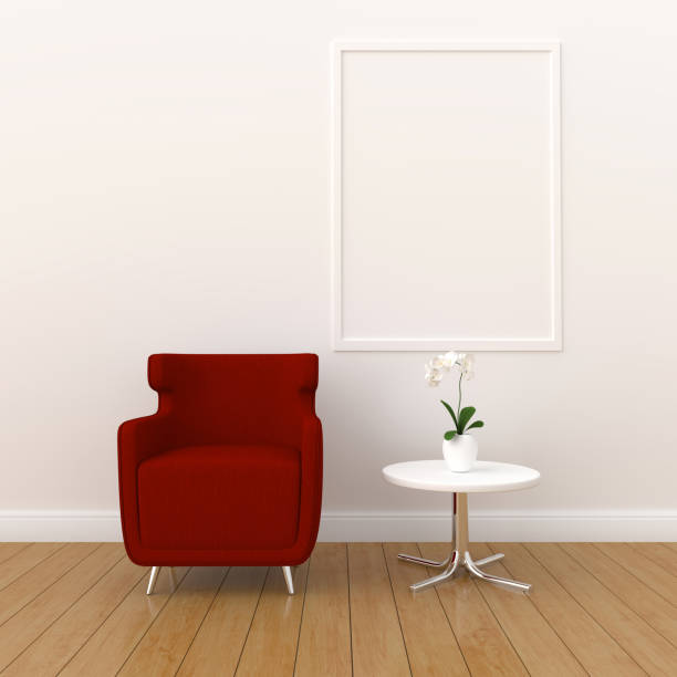 istock blank photo frame for mockup in modern living room, 3D render, 3D illustration 1150482317