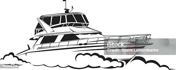 Yachtzeichnung Stock Vektor Art und mehr Bilder von Wasserfahrzeug - Wasserfahrzeug, ClipArt, Einfachheit