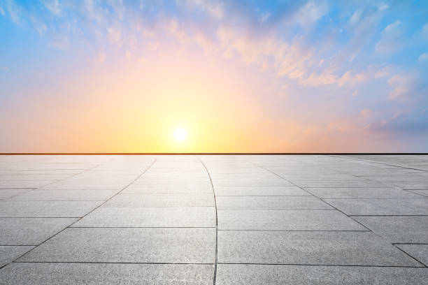 istock Empty square floor and beautiful sky at sunrise 1150484551