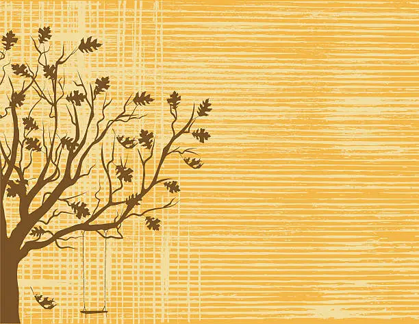 Vector illustration of Fall Tree on a GrungeBackground