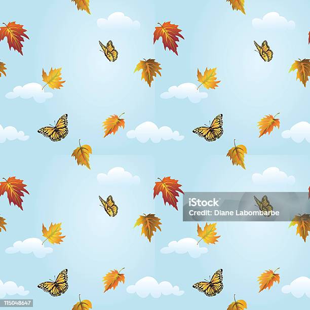 Bezszwowe Wzór Butterfly - Stockowe grafiki wektorowe i więcej obrazów Bez ludzi - Bez ludzi, Chmura, Clip Art