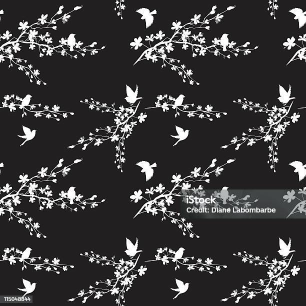 Vetores de Cherry Blossoms Sem e mais imagens de Flor de Cerejeira - Flor de Cerejeira, Amostra de Tecido - Material Têxtil, Arte Linear