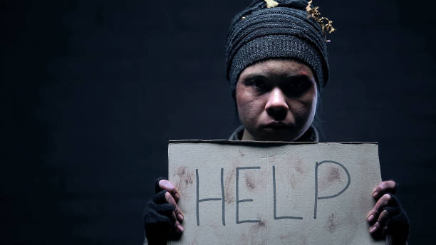 istock Help sign in homeless person hands, alcohol abuse, poverty problem, hopelessness 1150488887