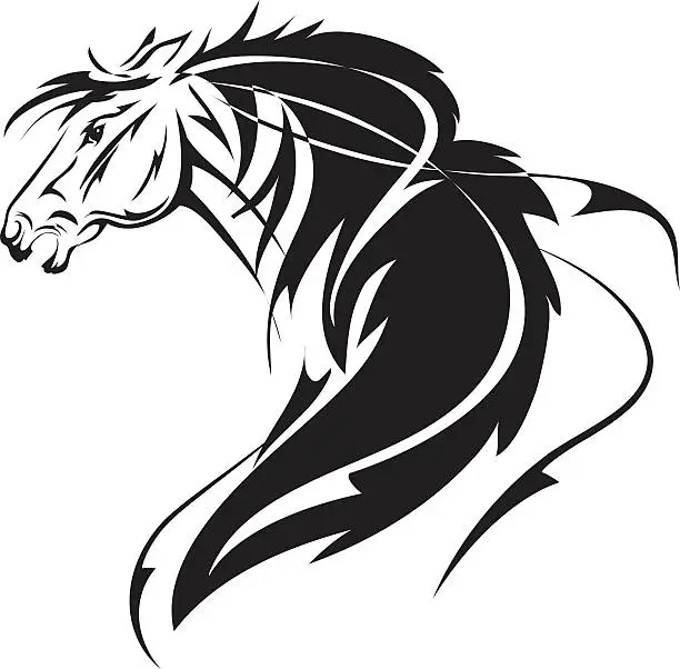 Vector illustration of Tribal Style Horse