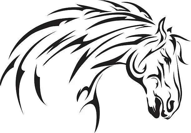 Vector illustration of Tribal Style Horse