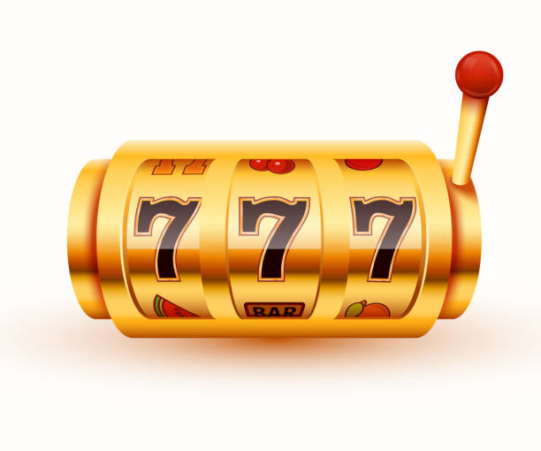 istock Golden slot machine wins the jackpot. Big win casino concept. 1150489250