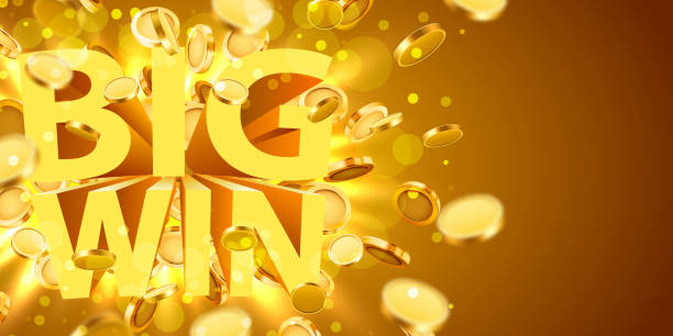 istock Big win sign with gold realistic 3d coins background. Jackpot concept. 1150489278