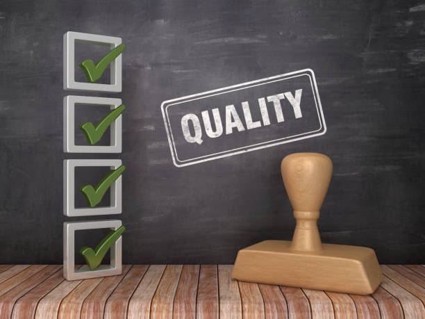 istock 3D Check List with QUALITY Stamp on Chalkboard Background - 3D Rendering 1150490129