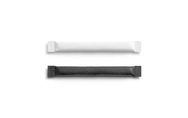 istock Blank black and white sugar paper sac mock up, insulated 1150491044