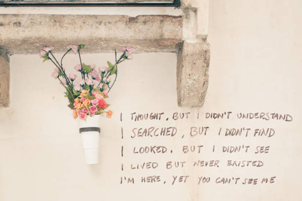 poem of love, devotion, existentialism on a wall