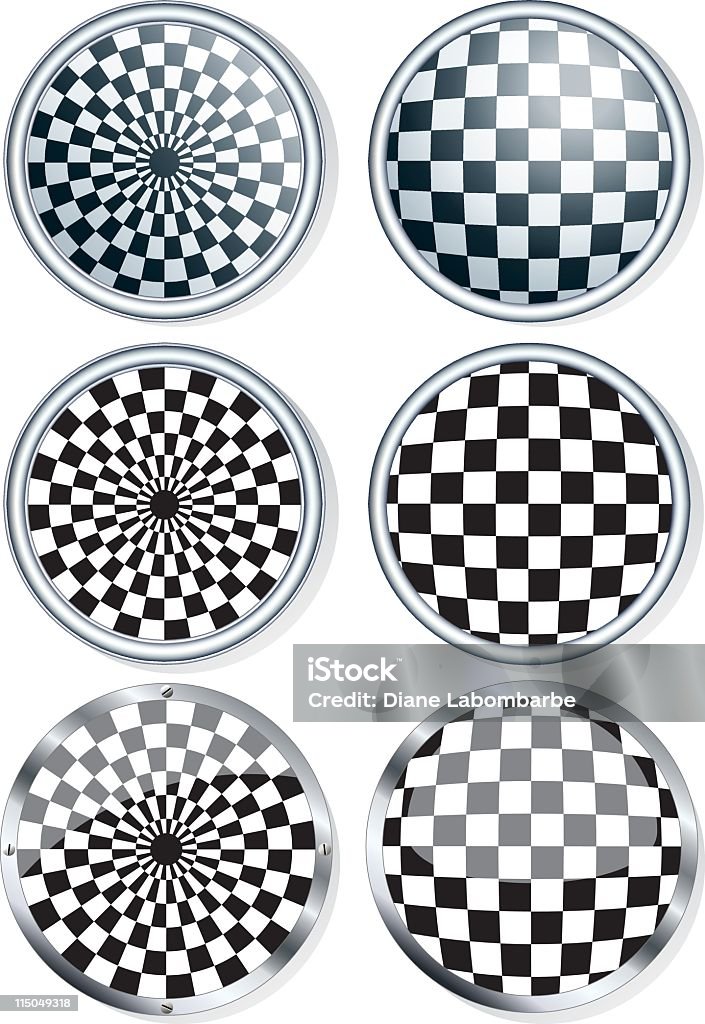 Vetor de quadro de círculo quadriculado preto e branco. design de