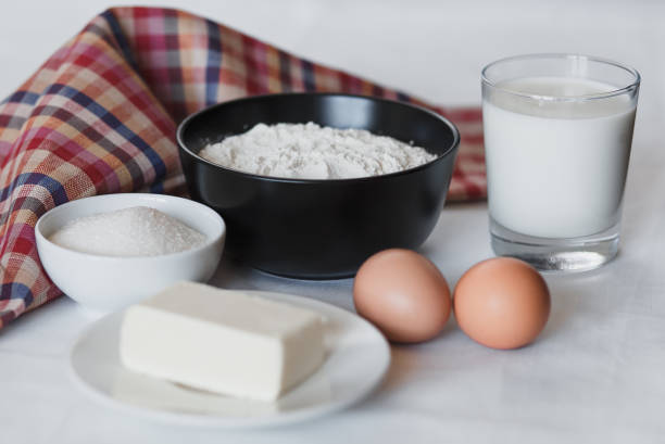 istock Ingredients for making homemade pancakes. 1150493468