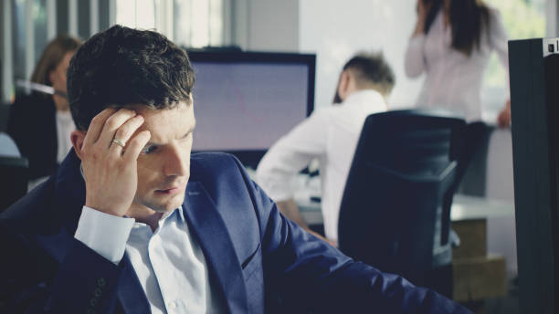 istock Businessman stressed at work. Market fall 1150495964