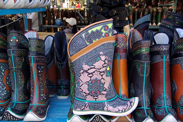 Boots, Mongolia stock photo