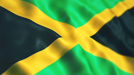 3d Render Jamaica Flag Close-up (Depth Of Field)