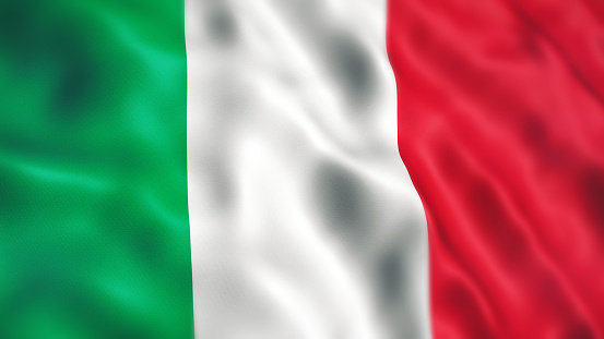 3d Render Italy Flag Close-up (Depth Of Field)