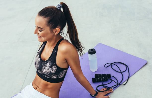 istock Woman resting after exercising 1150503797