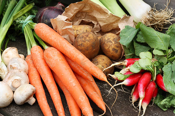 Collection of fresh vegetables stock photo