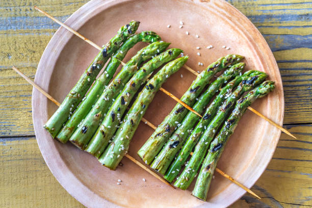 istock Grilled asparagus rafts with sesame seeds 1150506311
