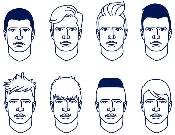 Vector illustration of Man hairstyle