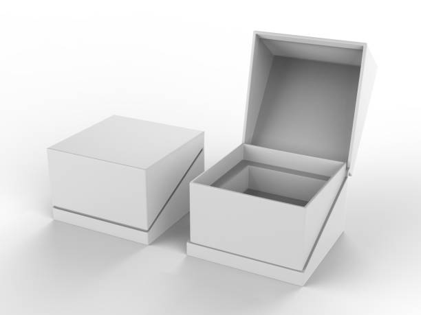 istock White blank hard cardboard gift or mailer box mock up template, 3d illustration. 1150510576