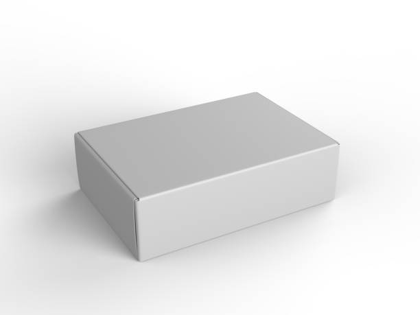 White blank hard cardboard gift or mailer box mock up template, 3d illustration.