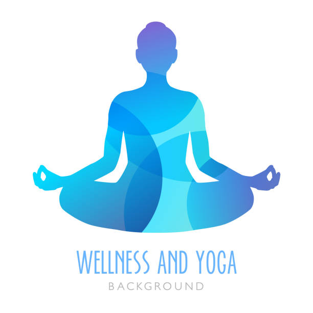 Yoga Symbol - Icon Yoga symbol, meditation person. Can be used as an ilustration for wellness and yoga studios or topics about meditation and mindfulness. yoga stock illustrations