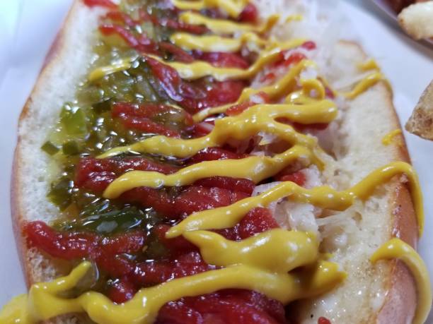 istock Hot Dog With Relish And Mustard 1150514515