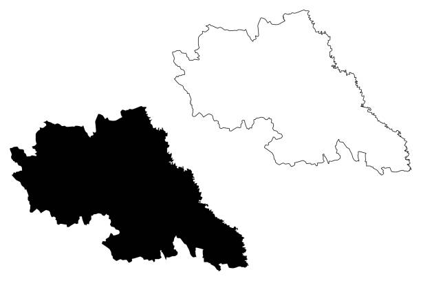 округ яссы (административные подразделения румынии, регион развития nord-est) иллюстрация вектора карты, наброски карты iasi - яссы stock illustrations