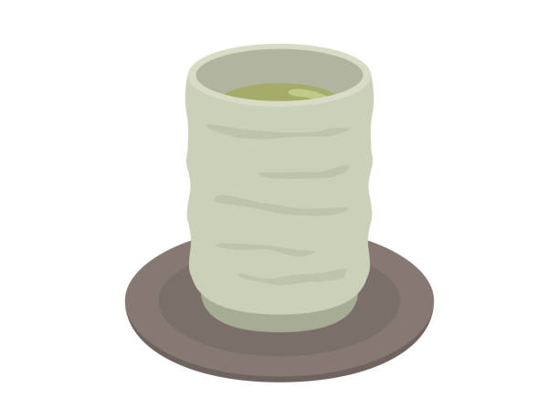 зелёный чай - japanese tea cup stock illustrations