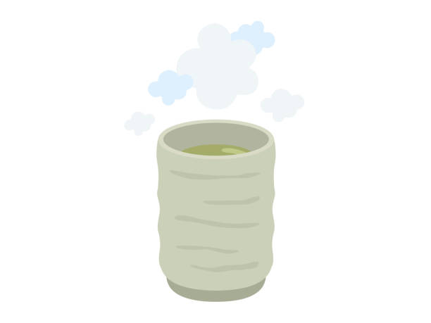 green tee - japanese tea cup stock-grafiken, -clipart, -cartoons und -symbole