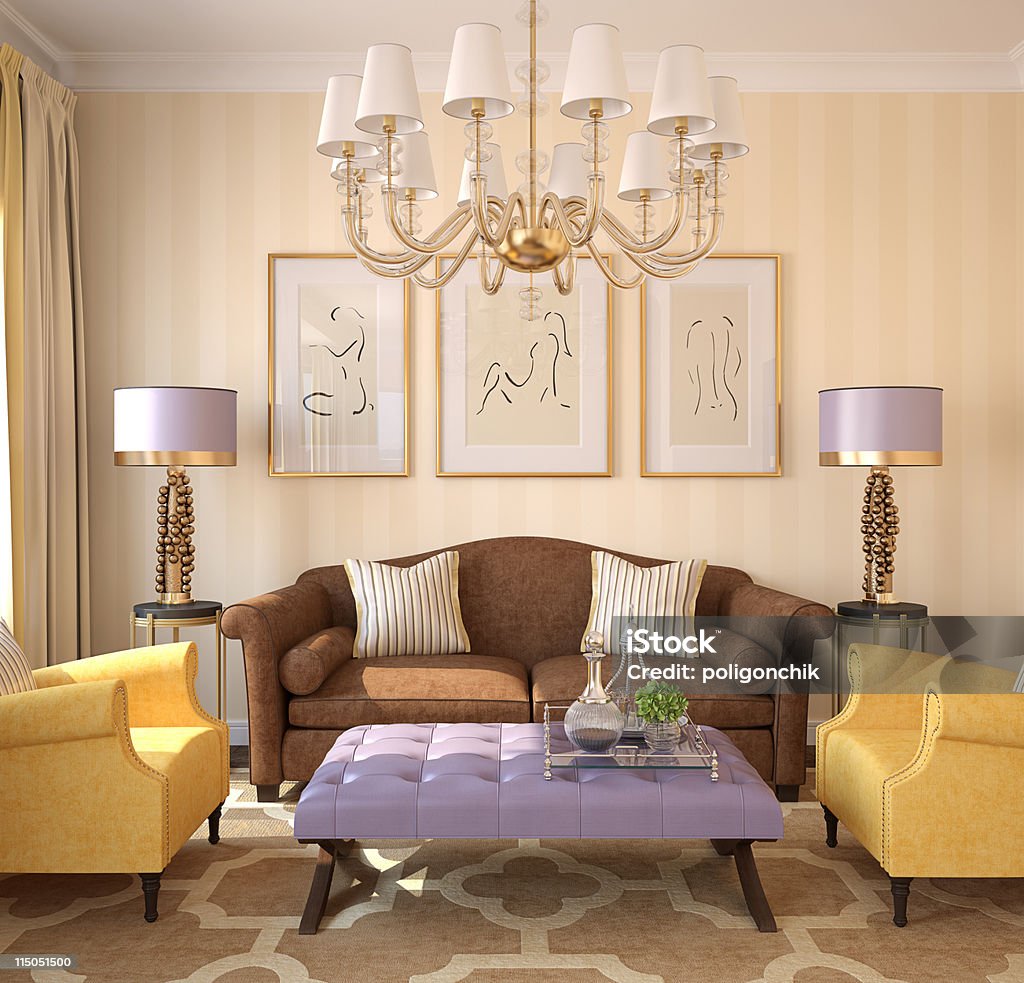 Modern living-room interior. Modern living-room interior. 3d render. Apartment Stock Photo