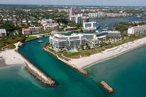 Aerial view Boca Inlet stock photo
