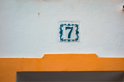 beautiful number 7 door sign in mediterranean style
