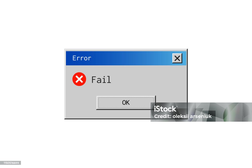 System Error Dialog Classic Window Alert Dialog Box Of System Error Stock Illustration ...