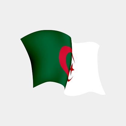 Algeria fluttering flag. Vector illustration Algiers