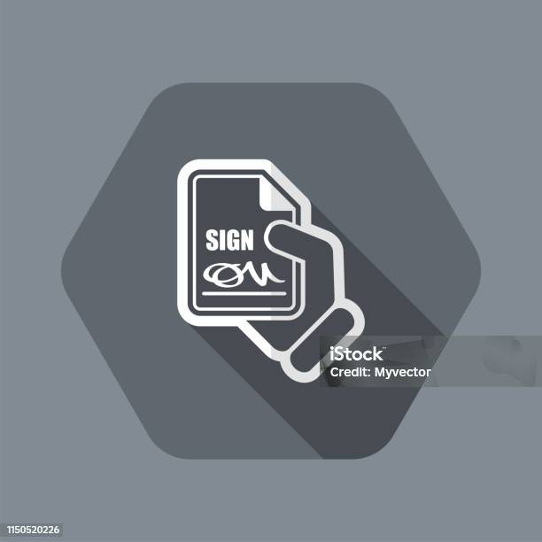 On File Sign Sign On Document Stock Illustration - Download Image Now - Agreement ...