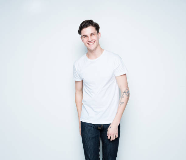 istock Handsome young man wearing a white t-shirt 1150520450
