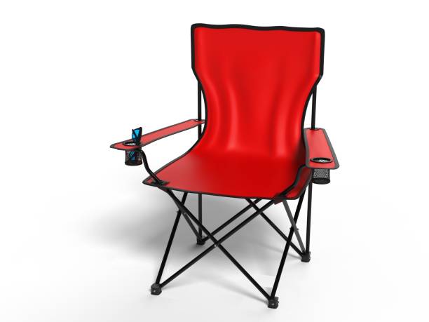 blank falten camping chair für branding. 3d rendern illustration. - campingstuhl stock-fotos und bilder