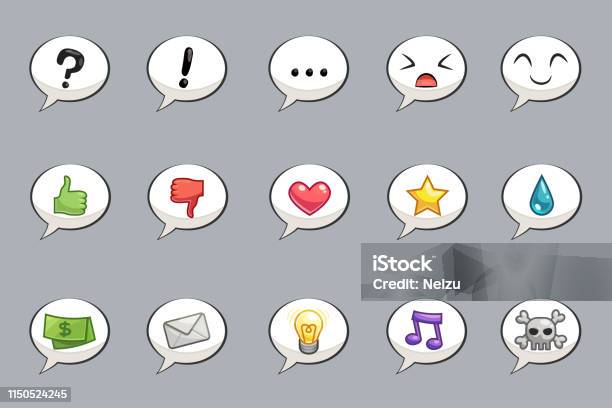 Speech Bubbles Set Of Cute Icons For Web And Mobile Application Stock Illustration - Download Image Now