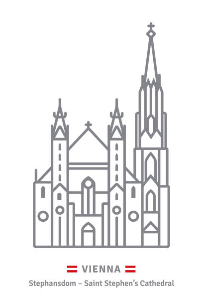 illustrations, cliparts, dessins animés et icônes de cathédrale saint stephens à l��’icône de vienne - stephansplatz