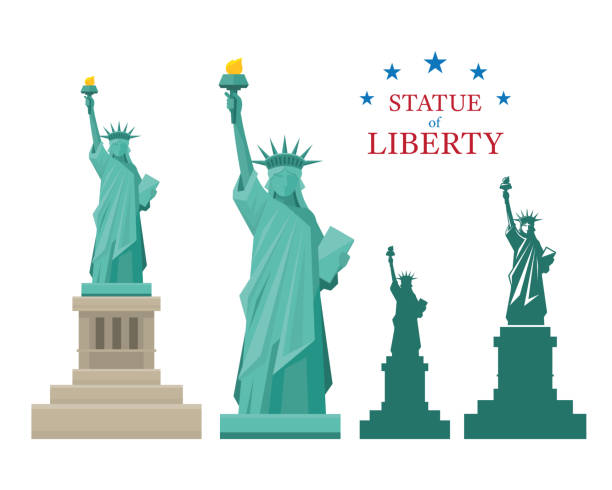 statua wolności, nowy jork - statue of liberty obrazy stock illustrations