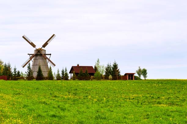 istock rural landscape with an old windmill 1150532090